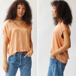 Anthropologie CALI DREAMING Beach Summer Luxe James Tee V Neck Size S